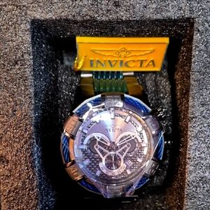 Invicta Bolt Chronograph 52 mm Gunmetal/Blue Cable – Model 25766 – Japan VD53